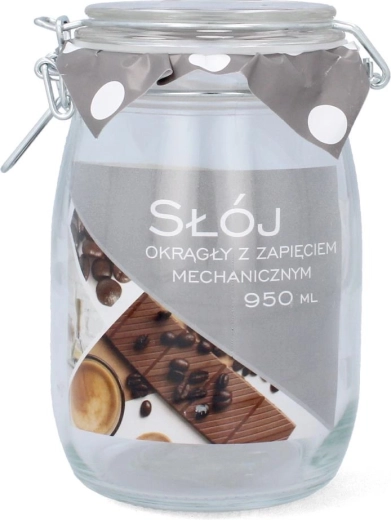 Kerek üveg 0,95 l mechanikus zárással