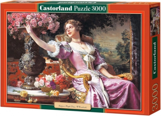 Puzzle 3000 darabos nő lila ruhában W. Czachórski képén