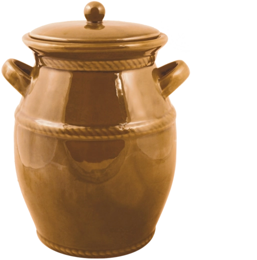 Kerámia erjesztőedény mézszínű mázzal, 4 l
