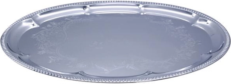 Ovális krómozott tálca 40,6 × 29 cm
