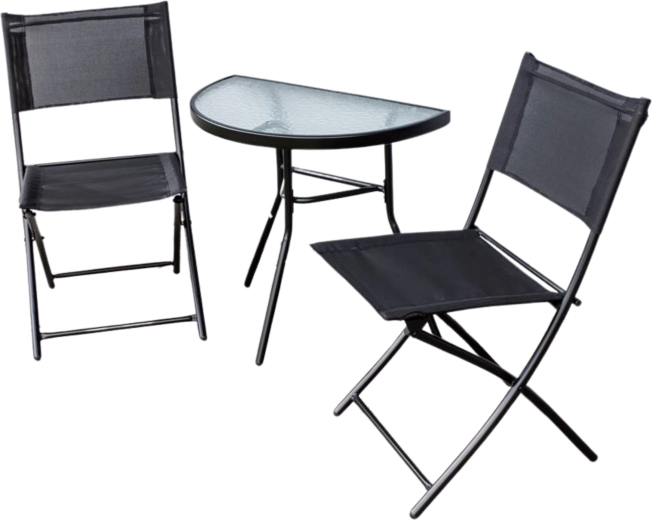 Félkör alakú asztal edzett üveggel