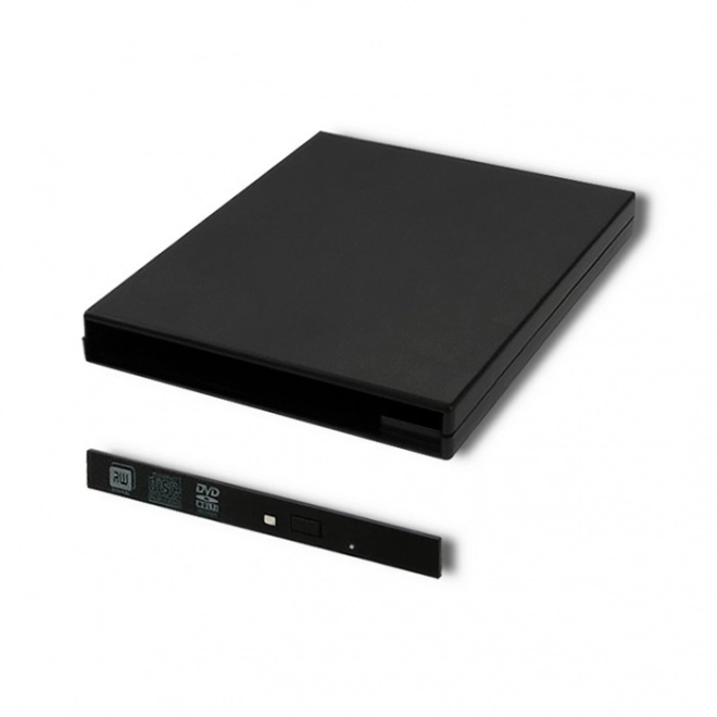 Külső USB 2.0 ház optikai meghajtóhoz CD/DVD SATA 9,5 mm