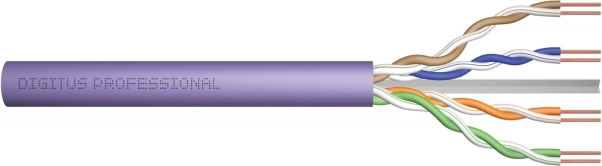 Telekommunikációs installációs kábel kat. 6 U/UTP Eca AWG 24/1 PVC 305 m lila