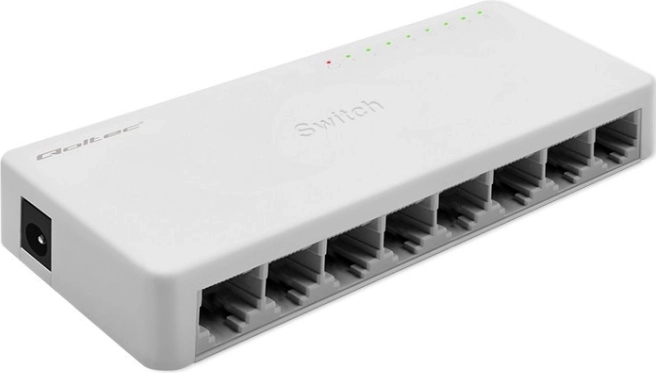Hálózati kapcsoló 8× RJ45, gigabites LAN, Qoltec