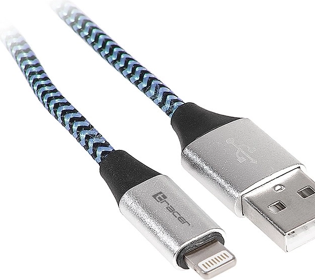 Hálózati kábel USB 2.0 Lightning iPhone fekete-kék 1m