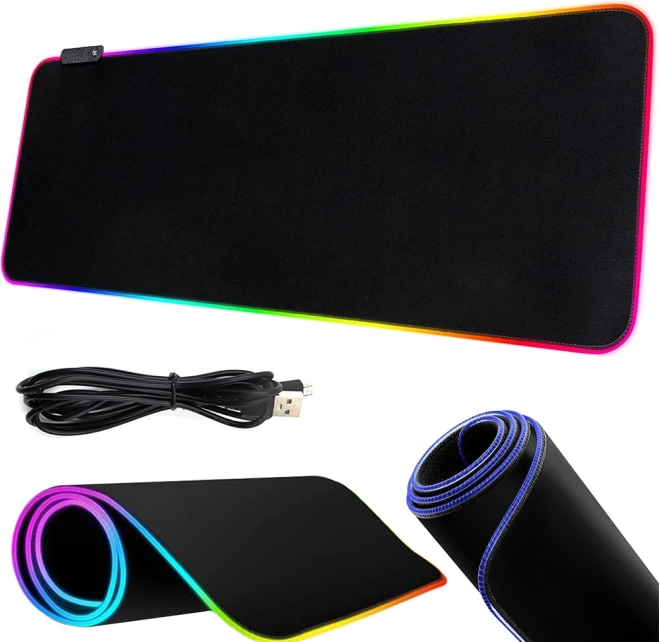 LED-es megvilágított XXL gamer egérpad