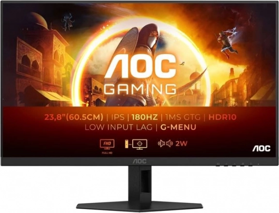 AOC gamer monitor 23,8" IPS 180 Hz beépített hangszórókkal, 2× HDMI és DisplayPort