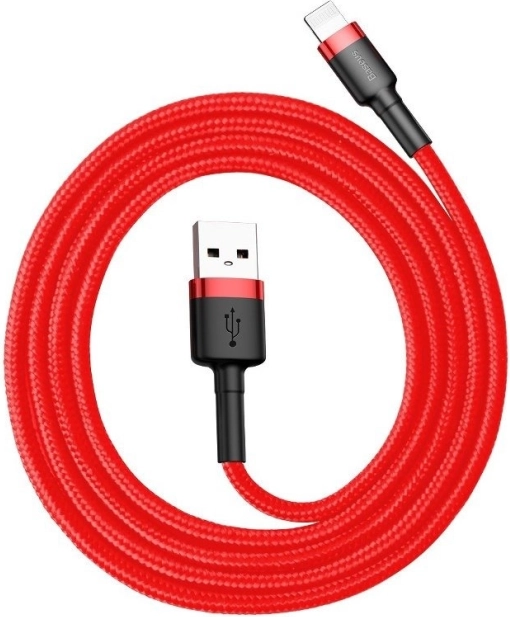 Baseus Cafule USB–Lightning kábel 1 m, 2,4 A, fekete–piros