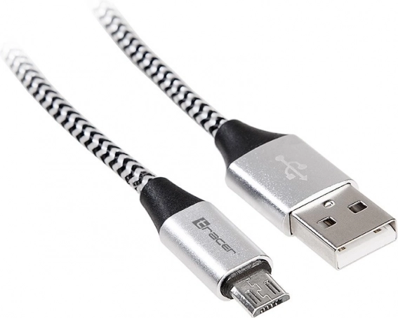 USB kábel 2.0 AM-micro 1m fekete-ezüst