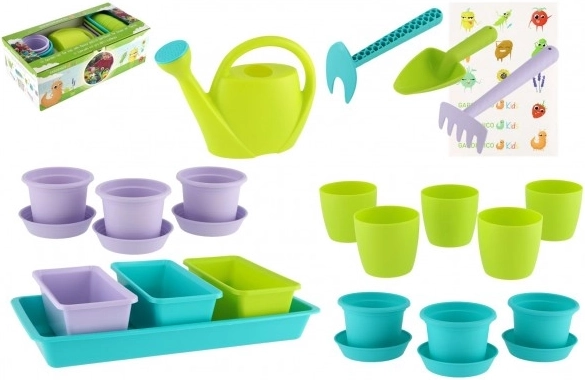 Gardenico Kids kerti szett virágtartókkal