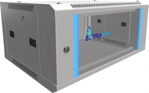 Fali rack szekrény 4U 600x450 üveges ajtókkal