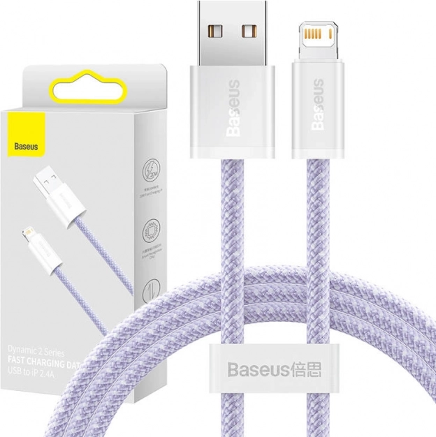USB kábel Lightning Baseus Dynamic 2 2,4 A 1 m lila