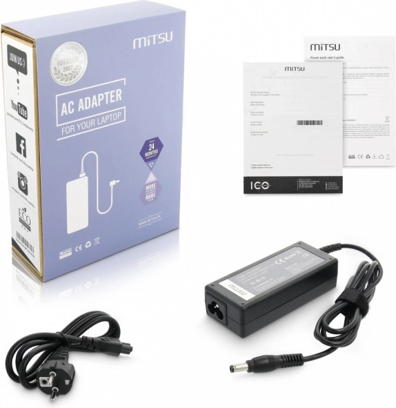 Töltő / tápegység adapter 20 V 3,25 A (5,5 × 2,5 mm) FUJITSU és MAXDATA készülékekhez, 65 W