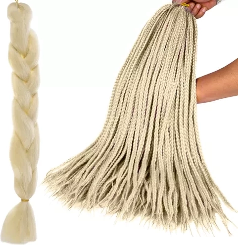 Szatén copf világos szőke árnyalatban 60 cm