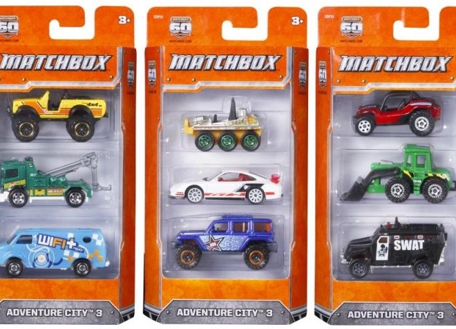 Matchbox 3 Autócsomag Készlet