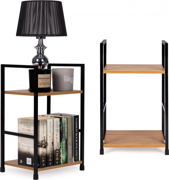 ModernHome loft stílusú fa könyvespolc és éjjeliszekrény 2 polccal