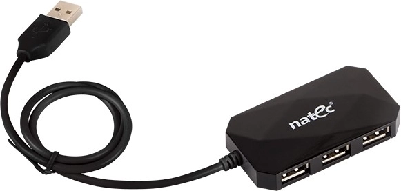 Fekete LOCUST 4 portos USB elosztó USB 2.0