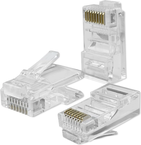 Moduláris csatlakozó RJ45 CAT5e UTP aranyozott érintkezőkkel 100 db