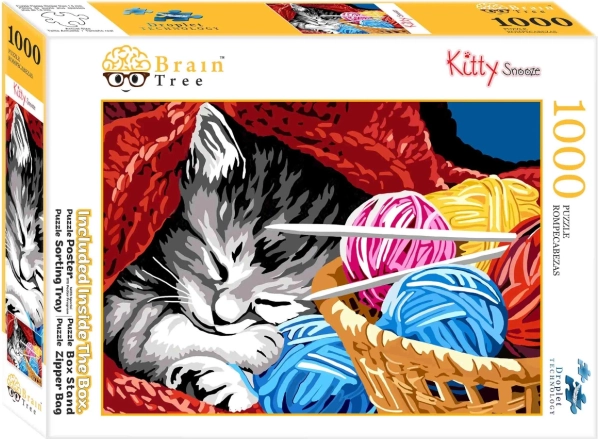 Szundikáló Cica 1000 Darabos Puzzle a Brain Tree-től