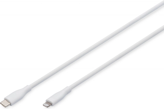 Szilikon USB-C - Lightning kábel, USB 2.0 60W, MFI tanúsítvánnyal, 1m Fehér