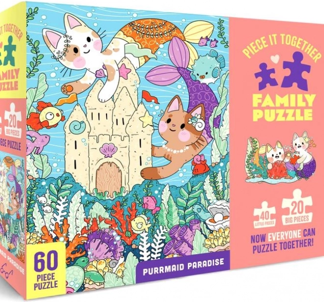 Családi puzzle Purrmaid Paradise 60 darab – Chronicle Books
