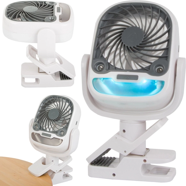 USB asztali ventilátor RGB megvilágítással és párásítóval 2 az 1-ben