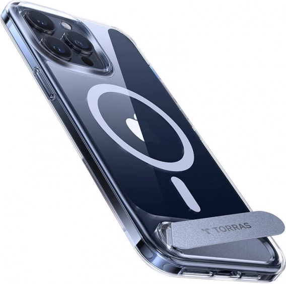 Torras átlátszó UPRO Pstand tok beépített állvánnyal iPhone 15 Pro Max készülékhez