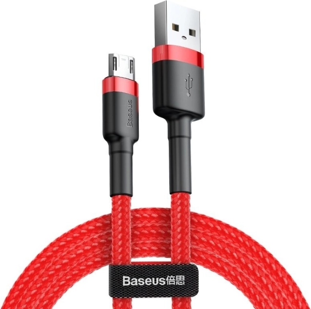 BASEUS Cafule Micro USB töltő- és adatkábel 1 m, 2,4 A, piros