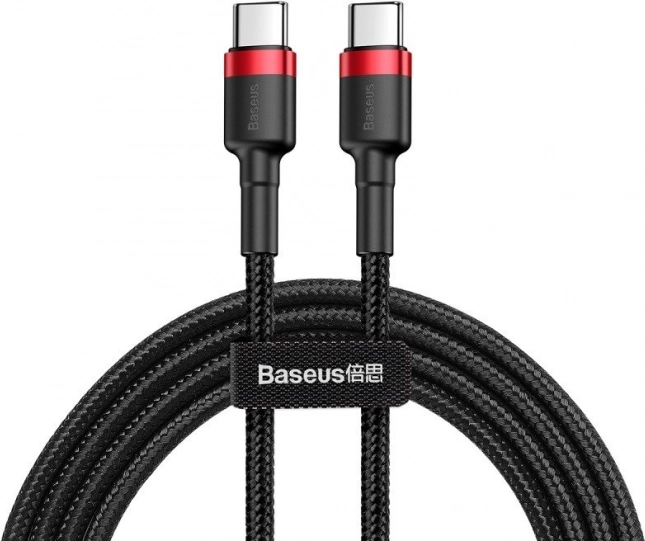 Baseus Cafule USB‑C kábel, 60 W, PD 2.0 / QC 3.0, 2 m, fekete‑piros