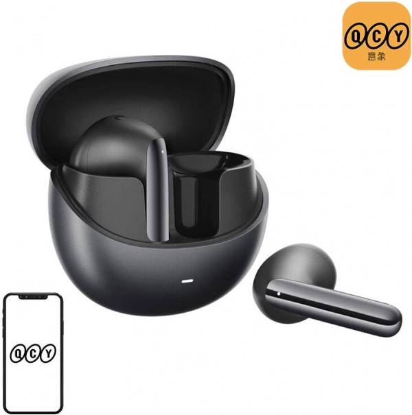 Vezeték nélküli TWS fülhallgató QCY AilyBuds Pro HT10 ANC-vel, fekete