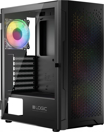 Számítógépház LOGIC Aramis ARGB Midi USB 3.0 fekete