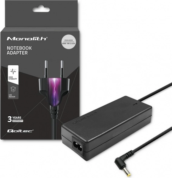 Hálózati adapter Acerhez 65 W, 19 V, 3,42 A, 5,5 × 1,7 mm csatlakozó + tápkábel