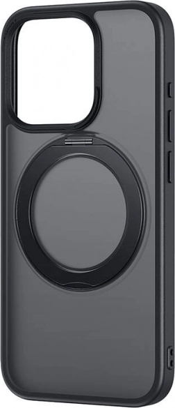 Baseus SkyRing mágneses tok kihajtható állvánnyal iPhone 14 Pro Maxhoz + edzett üveg (fekete)