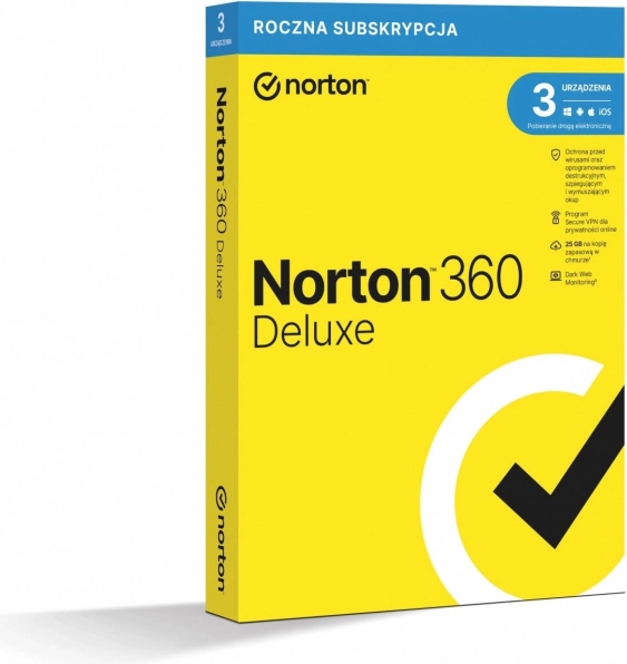 Norton 360 Deluxe – 1 éves előfizetés, 3 eszköz, 25 GB felhőalapú biztonsági mentés