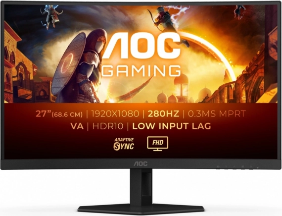27 hüvelykes ívelt gyors VA monitor 280Hz HDMIx2 DP