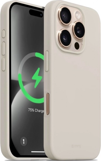CRONG Color Cover Magnetic szilikontok iPhone 16 Pro-hoz MagSafe-pel – kőszínű bézs