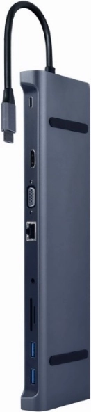 USB-C elosztó áramellátás támogatással, Gigabit Ethernet, VGA, HDMI és 3x USB 3.1 SD kártyaolvasóval