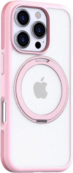 Torras Ostand R Fusion tok iPhone 16 Pro Maxhoz rózsaszín