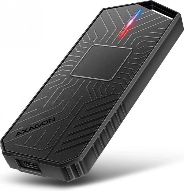 AXAGON USB‑C 3.2 Gen 2 alumínium gamer ház M.2 NVMe/SATA SSD-hez
