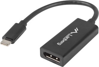 USB‑C – DisplayPort adapter, 15 cm, fekete