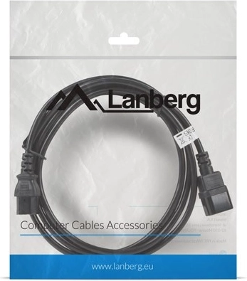 Lanberg IEC 320 C13–C14 hosszabbító tápkábel, 3 m, fekete