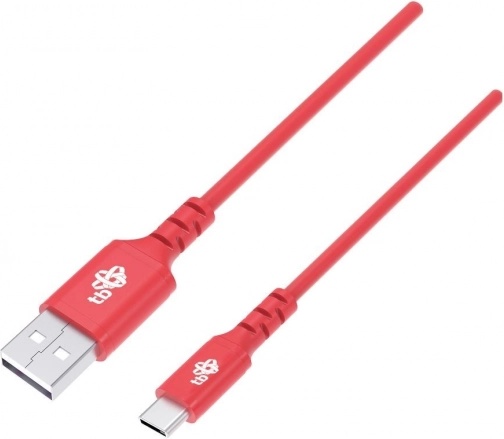 Szilikon USB–USB‑C kábel 1 m, piros, Quick Charge