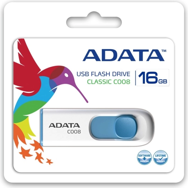 ADATA 16 GB USB 2.0-s pendrive, fehér-kék