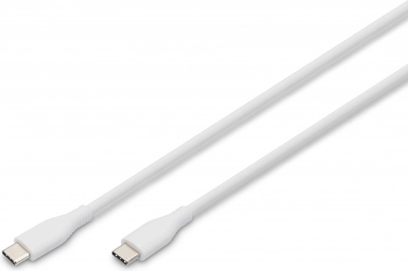 Szilikon USB-C USB-C kábel, USB 2.0 60W, 1m fehér
