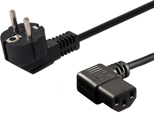 Tápcsatlakozó kábel Schuko (M) derékszögű - IEC C13 derékszögű 1,8 m