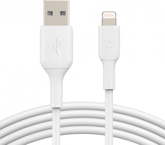 Fehér PVC kábel USB-A Lightninghez 15cm