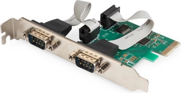 PCIe RS232 soros portvezérlő, 2x DB9, ASIX99100 chipkészlet