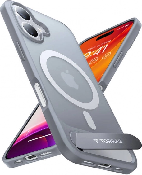 Torras Pstand sorozat tok iPhone 16 Plus-hoz, titánszürke