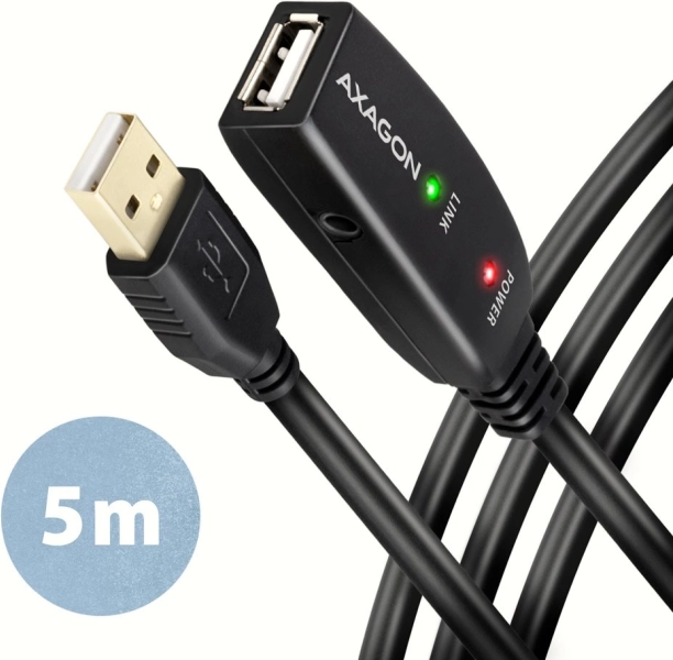 Aktív USB 2.0 hosszabbító kábel AXAGON 5m