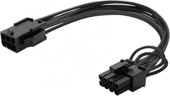 Tápkábel 6 pinesről 8 pinesre (6+2) PCI‑Express 15 cm